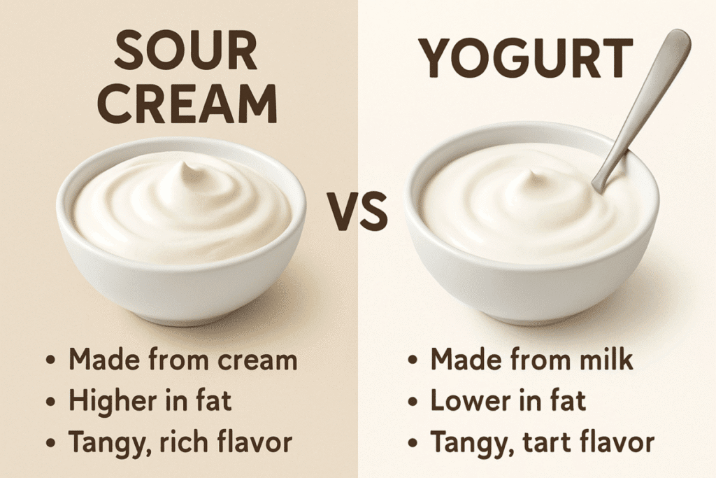 사워크림과 요거트의 차이