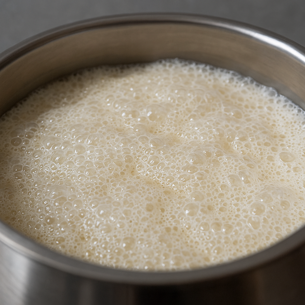 발효중 기포가 올라오는 모습