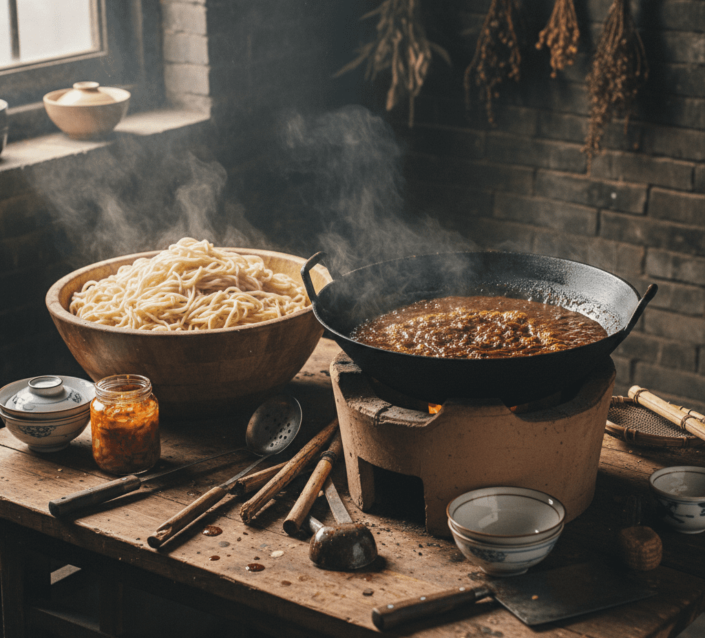 자장몐을_만드는_주방