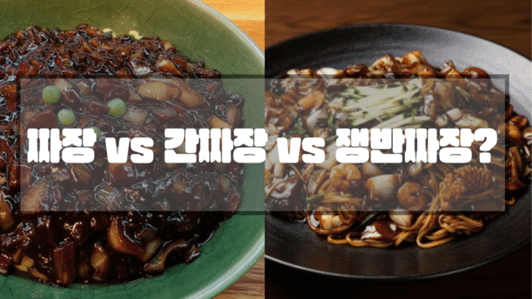 짜장과 쟁반짜장의 차이를 비교하는듯한 사진