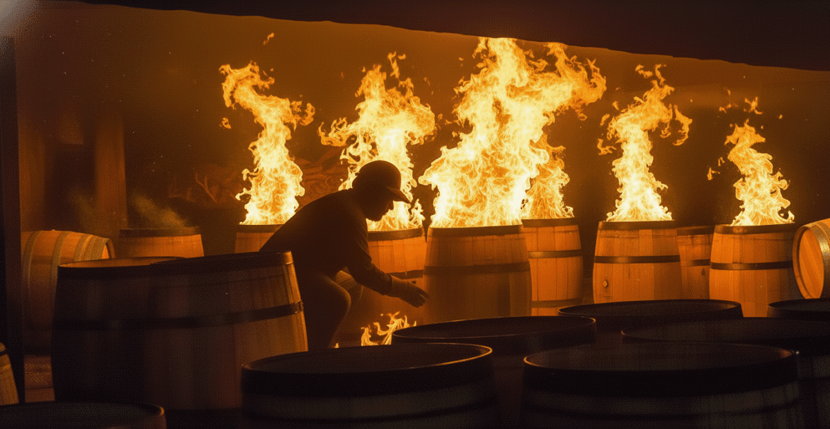 오크통을 차링하는 모습