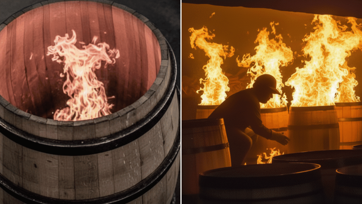 오크통 토스팅과 차링 공정 비교