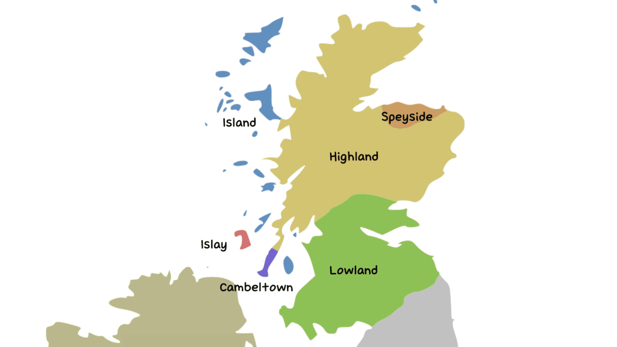 스카치 위스키 지역별 지도
