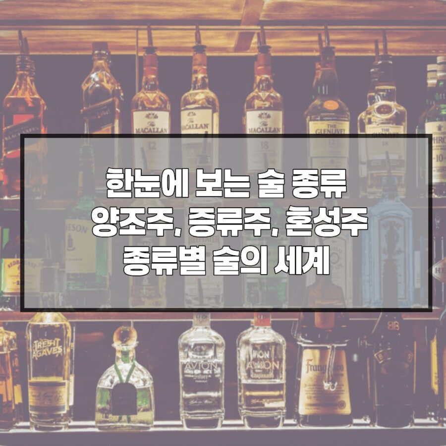 한눈에 보는 술 종류 : 양조주, 증류주, 혼성주 종류별 술의 세계(feat. 맥주, 와인, 소주, 위스키)