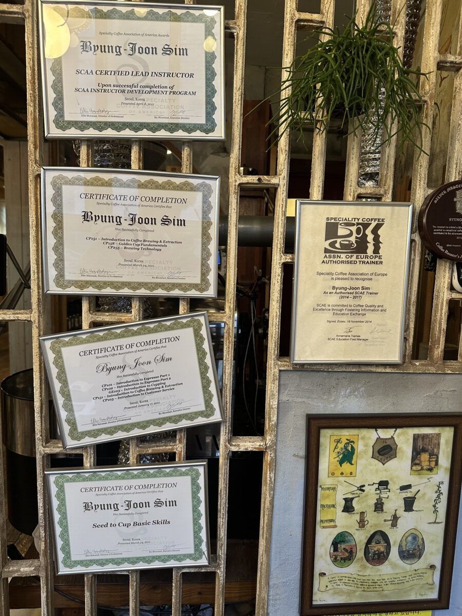 마티스커피 SCAA 자격증