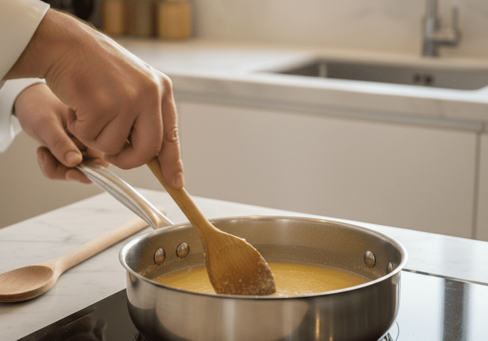 냄비에서_베샤멜 소스를 만드는 과정
