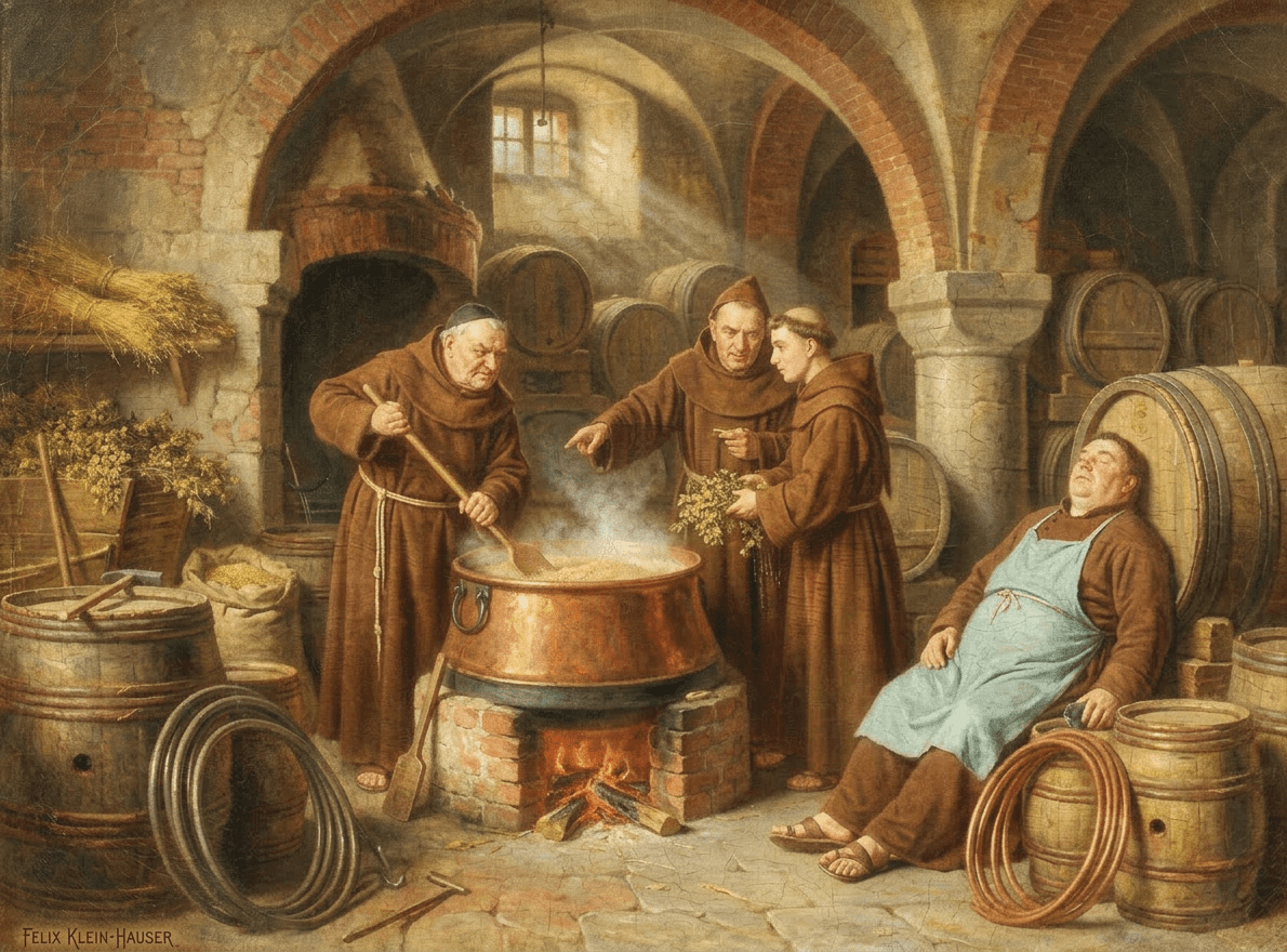 맥주 만드는 중세 수도원 양조장