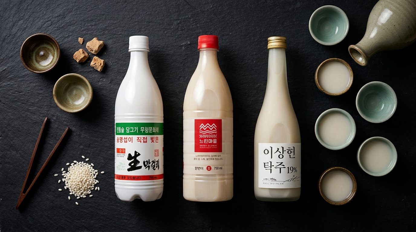 도수별 막걸리 비교 송명섭 느린마을 한번더 이상헌 탁주