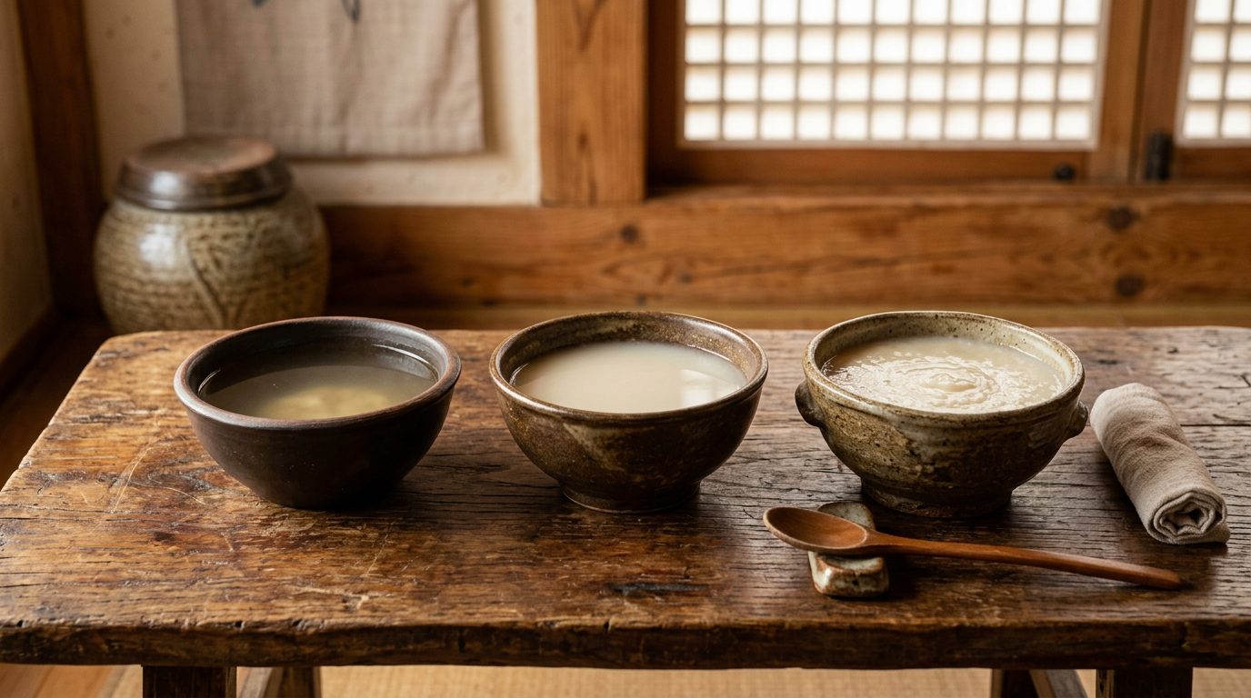 막걸리 도수별 3잔